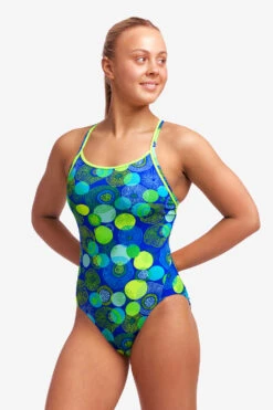 Funkita Ladies Diamond Back One Piece Blue Bottle -Cheap One Pieces Swimsuit Store FS11L BLUE BOTTLE 25