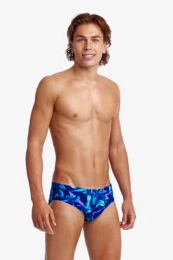 Funky Trunks Mens Leaf Laser Classic Brief -Cheap One Pieces Swimsuit Store FT35M LEAF LASER 21