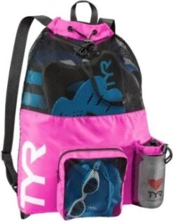 TYR Big Mesh Mummy Backpack – Fluro Pink/Black